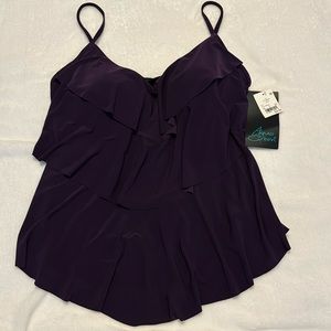 Swim Top/Tank/Tankini - Plum/Dark Purple Size XL 16/18